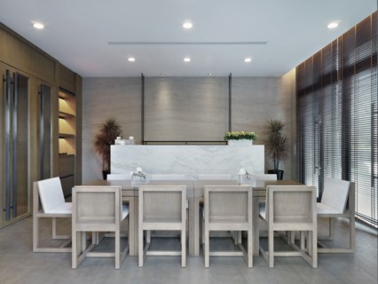 Modern wooden dining room table