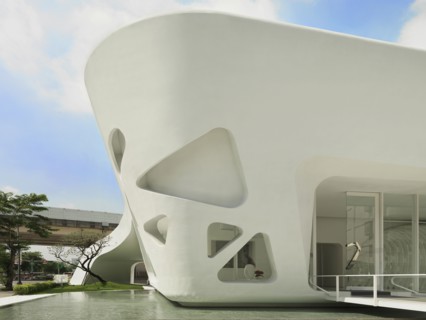 Exterior of white modern building