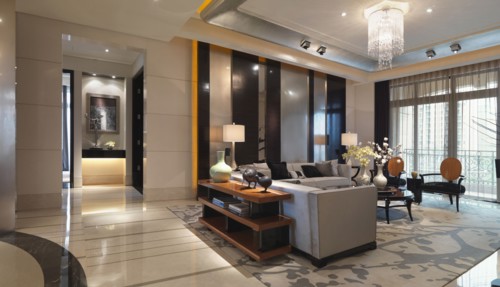 Sectional sofa in living room