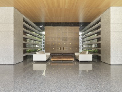 Sitting area in lobby of building