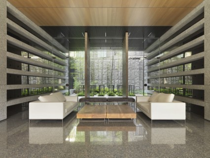 Sitting area in lobby of building