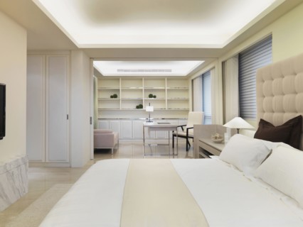 Master bedroom in modern home