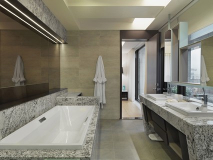 Modern marble bathroom