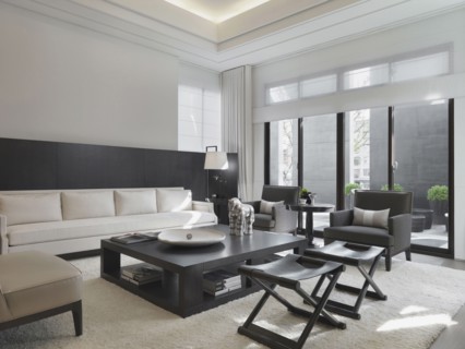 Black and white modern living room