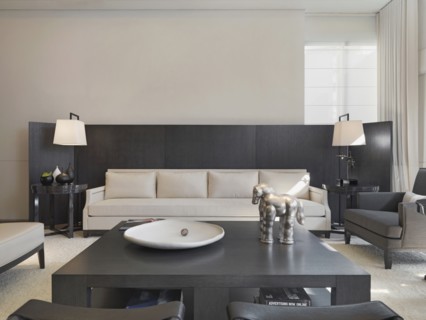 Black and white modern living room