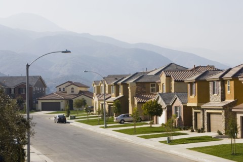 Suburban Neighborhood with Mountain Views