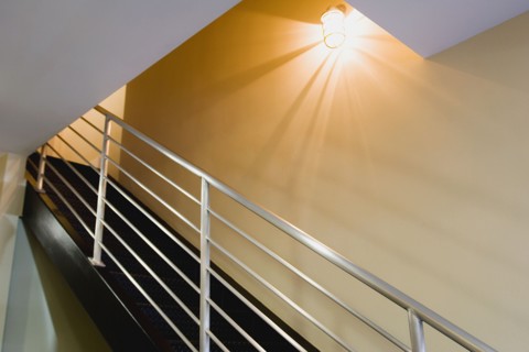 Detail of Contemporary Metal Staircase Railing