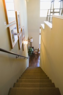 Downward view of staircase