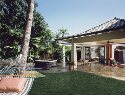 Hammock and Exterior Patio in Coastal Home
