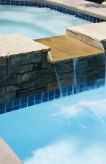 Waterfall From hot tub to Swimming Pool