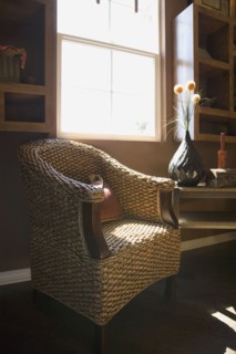 Wicker Armchair with Pillow