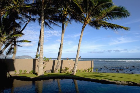 Backyard Swimming Pool Next to Ocean