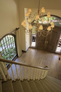 Traditional Foyer with Casual Chandelier