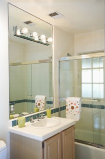 Traditional Bathroom Sink and Mirror