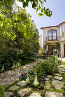Landscaped Courtyard in Spanish Style Home