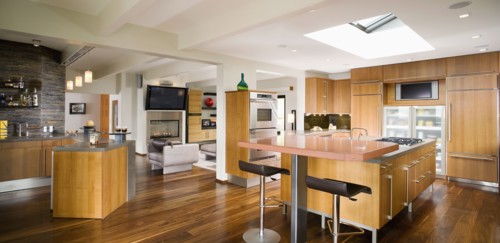 Modern Kitchen with Hardwood Floors