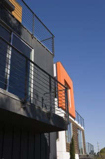 Exterior of Modern Condominiums with Balcony