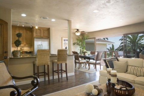 Interior of traditional living room