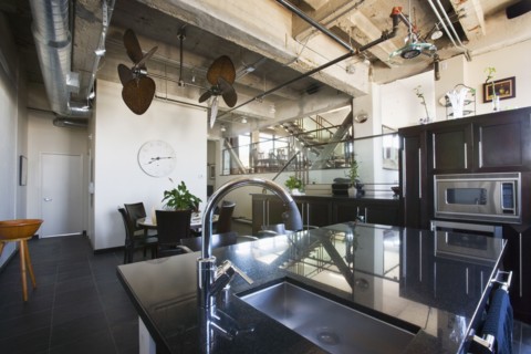 Vignette of modern kitchen.