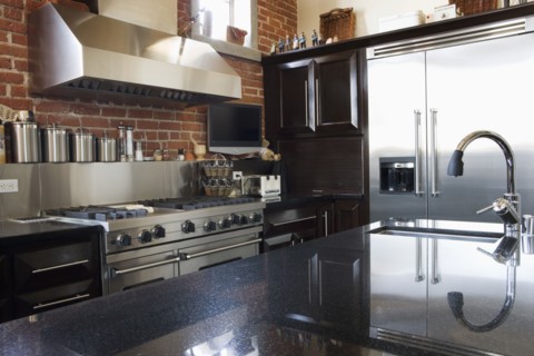 Detail of modern kitchen.