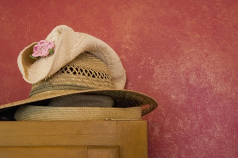 Stack of hats.