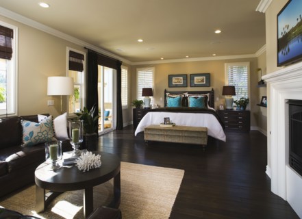 Interior of contemporary bedroom