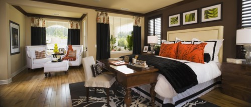 Interior of contemporary bedroom