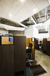 Detail of modern office space with cubicles