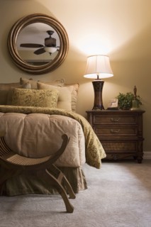Traditional bedroom with large bed