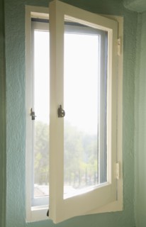 View from a small half open window