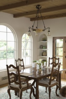 Traditional dining room with ladder back chairs