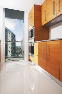 Cabinets and window in modern kitchen