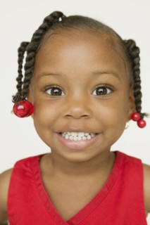 Close up of African girl smiling