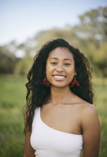 Portrait of smiling mixed race woman
