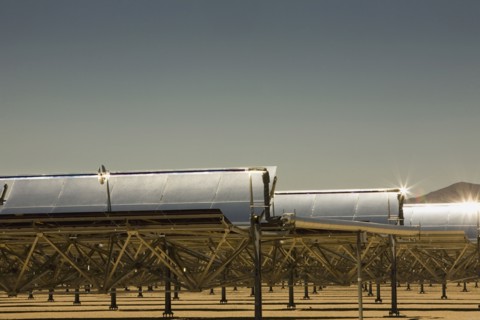 Solar panels in desert