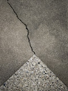 Close up of crack in concrete