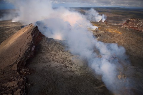 Volcano letting off steam