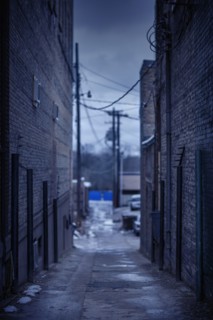 Abandoned urban alleyway