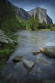 El Capitan over still lake