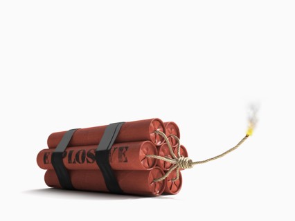 Lit bundle of dynamite