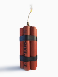 Lit bundle of dynamite