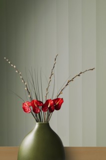Flowers blooming in modern vase