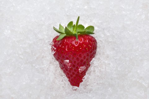 Strawberry on ice