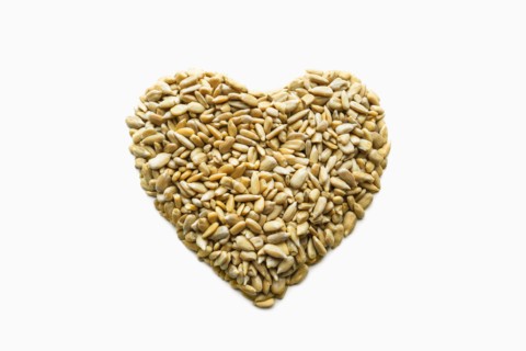 Heart-healthy seeds in heart-shape