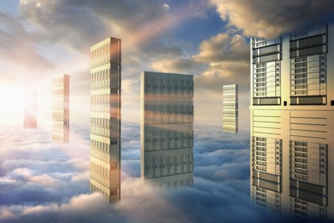 Computer servers in clouds