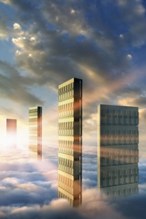 Computer servers in clouds