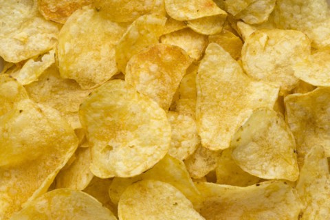 Pile of potato chips