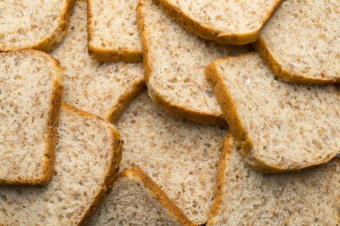 Pile of fresh bread slices