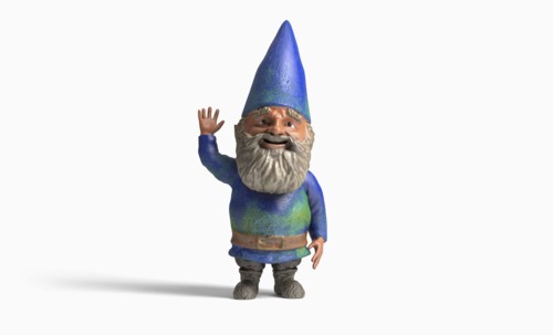Garden gnome on white background