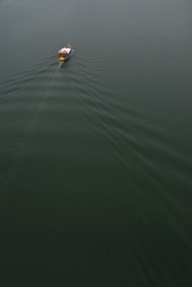 boat on Douro river high-angle view